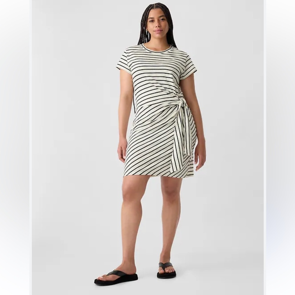 GAP Striped Mini Dress with Side Tie